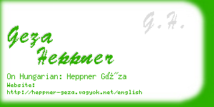 geza heppner business card